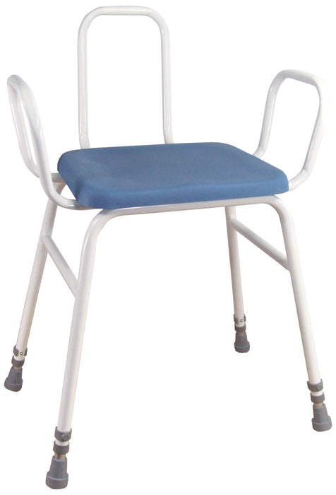 Astral Perching Stool With Arms And Plain Back Aluminium 
