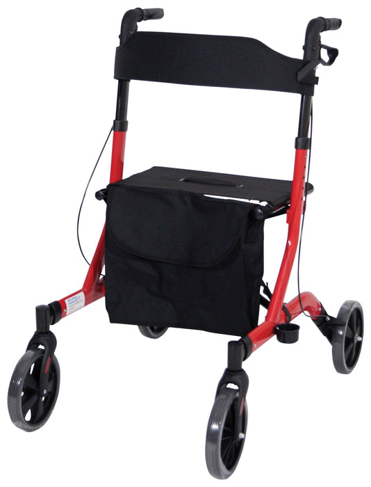 Deluxe Ultra Lightweight Folding 4 Wheeled Rollator from Aidapt - Mobility 2 You.