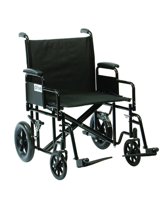 Bariatric Steel Transport Chair (Black) 