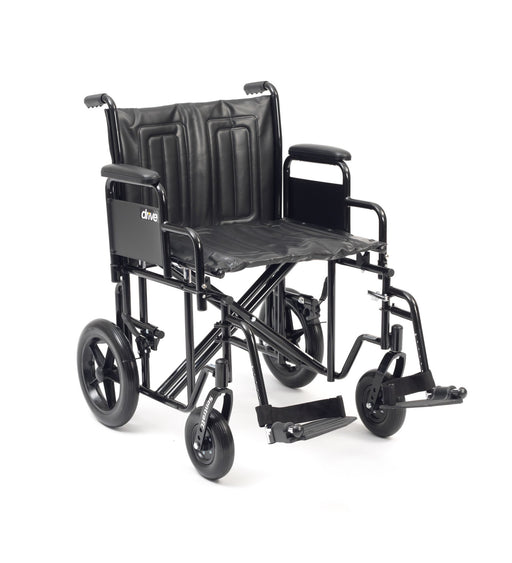 20" Sentra Hd Transit Wheelchair With Footrests In Black - Mobility2you - discount wholesale prices - from Drive DeVilbiss Healthcare