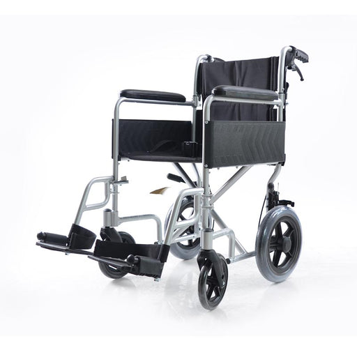 i-Lite Aluminium Transit Wheelchair - Silver from Karma - Mobility 2 You.