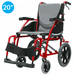 Ergo 115 Transit Wheelchair - 20" Seat - Red from Karma - Mobility 2 You.
