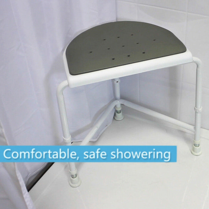 Nuvo Corner Shower Stool-Padded Seat from Online Exclusive - Mobility 2 You.