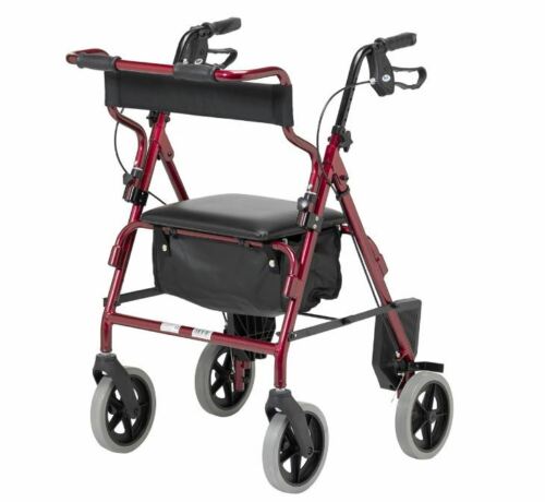 Rollator & Transit Chair Combination - Burgundy from Days Medical - Mobility 2 You.